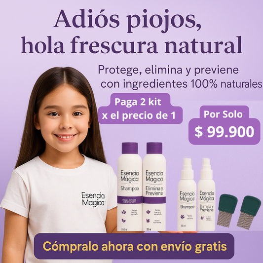 PiojoVilt  ™ l OFERTA 2 KIT De Shampoo 375ml  + Spray 150ml y peine TRATAMIENTO ESENCIA MAGICA